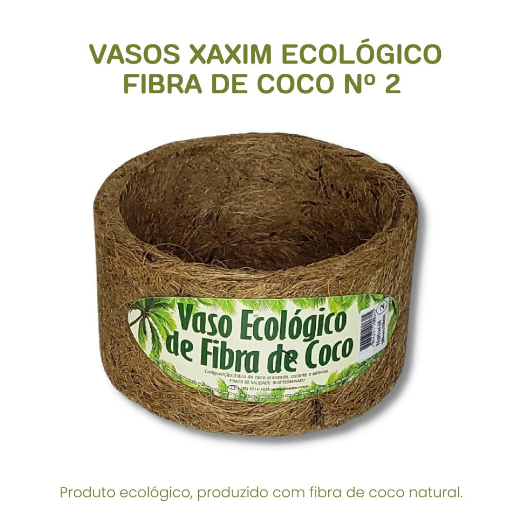 Vaso Xaxim Ecológico Fibra De Coco, N2 (18cmx10cm) - Agrofor